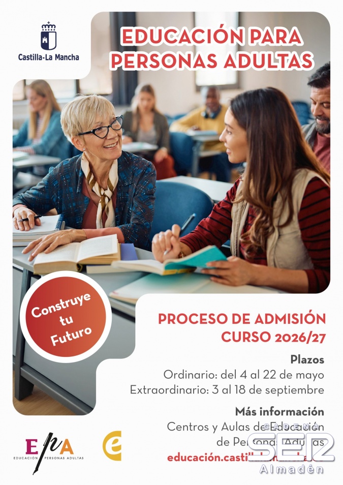 Abierto el plazo de matriculación del Centro de Personas Adultas de Almadén