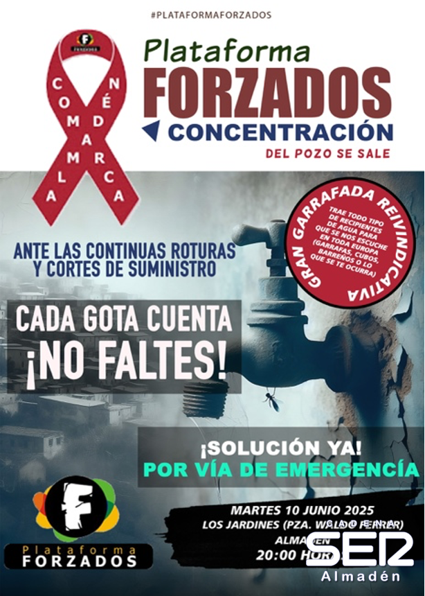 Forzados convoca una 'Garrafada' en Almadén ante la crítica situación del suministro de agua 