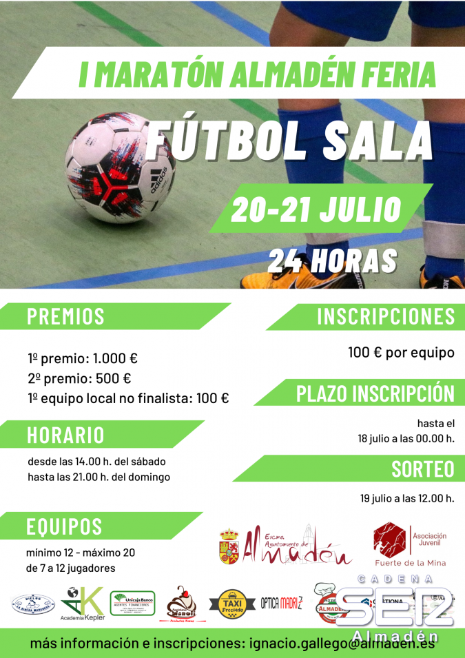 Almadén celebrará su I Maratón de Fútbol Sala