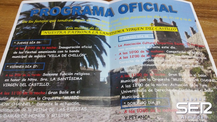 Del 26 al 29 de mayo comienza la Feria de Chillón en honor a la Virgen del Castillo