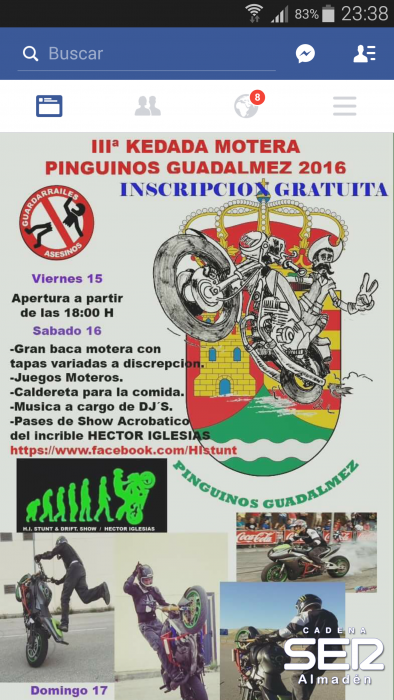 Guadalmez  acoge este fin de semana su III "Kedada motera" Pinguinos 2016