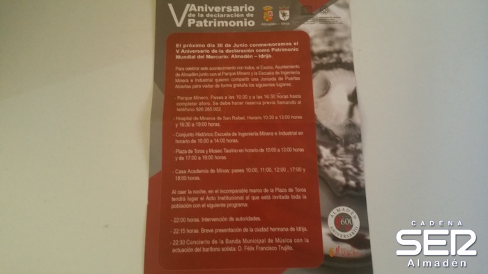Actos conmemorativos del V aniversario de la declaración del Patrimonio del Mercurio, Patrimonio de la Humanidad