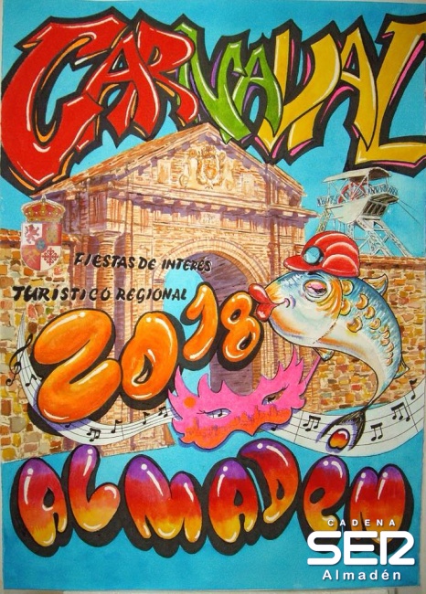 Cartel anunciador del Carnaval de Almadén 2018