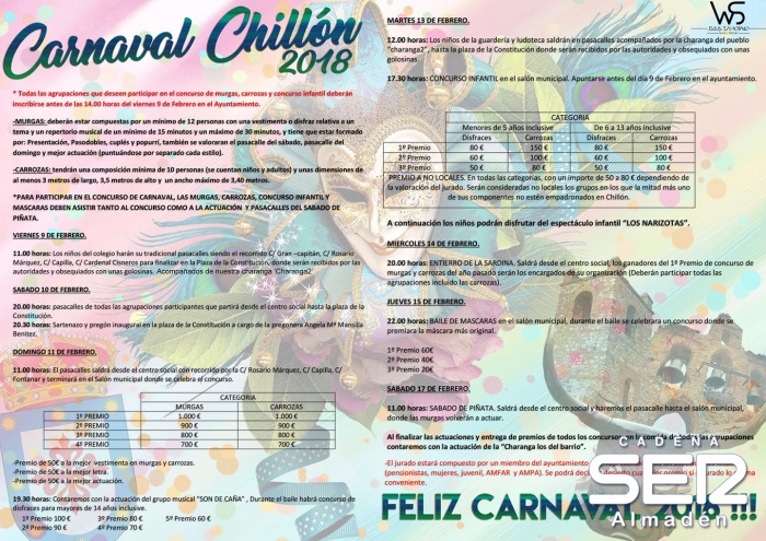 Programación Carnaval Chillón 2018