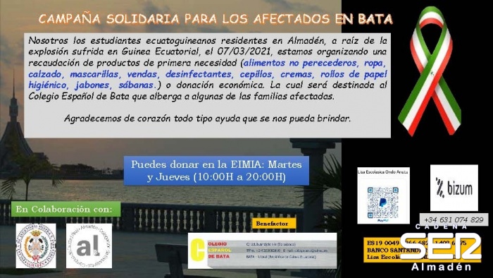 La comunidad ecuatoguineana de la EIMIA lanza una campaña solidaria par ayudar a sus compatriotas damnificados por la explosión de Bata