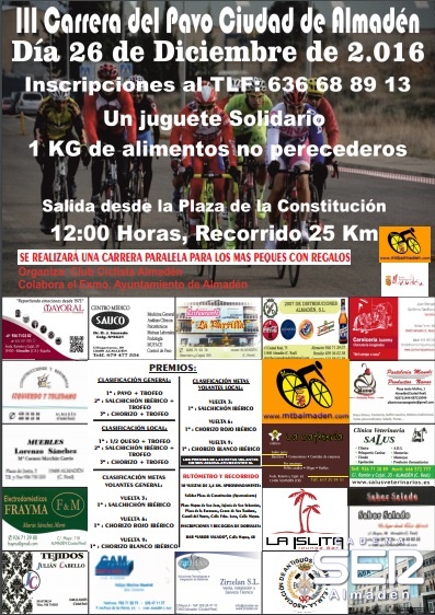 El 26 de diciembre llega a Almadén la III Carrera del Pavo
