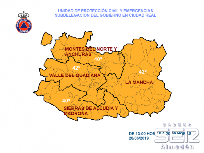 Hoy 38ºC y el viernes 40ºC se alcanzarán en nuestra comarca