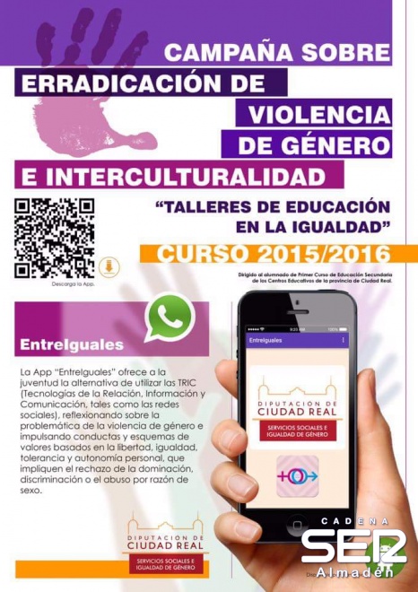 Los jóvenes de los Institutos y Colegios de Almadén participan en la campaña de erradicación de la violencia de género de la Diputación de Ciudad Real