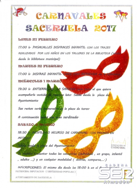 El carnaval de Saceruela se celebra del 27 de febrero al 4 de marzo