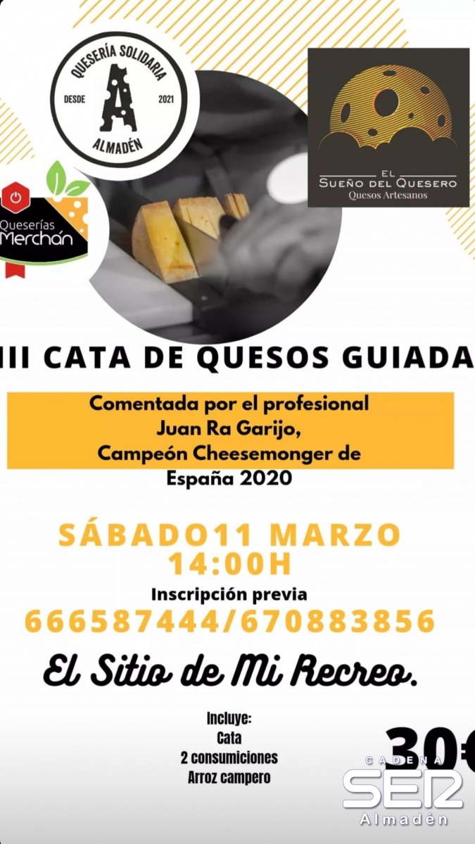 III Cata de Quesos Guiada en Almadén este sábado
