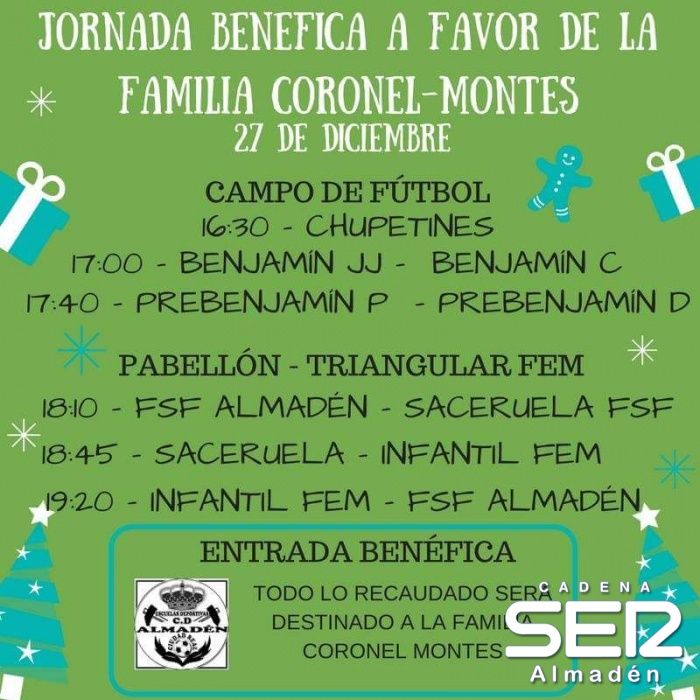 Jornada benéfica a favor de la familia Coronel-Montes