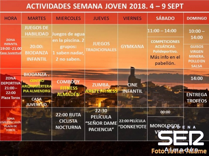 Comienza la Semana Joven de Almadén del 4 al 9 de septiembre