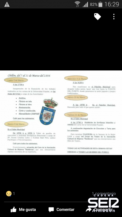 Chillón celebra una nueva edición de su "Semana de la Mujer" cargada de actividades hasta el sábado