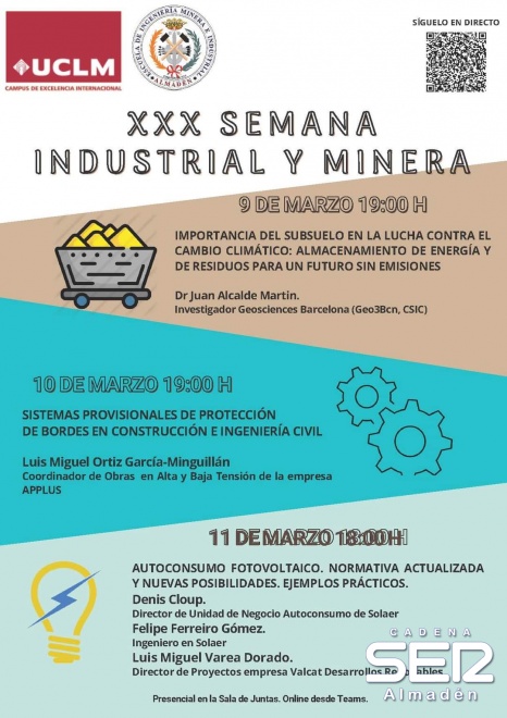 La Escuela de Ingeniería Minera e Industrial de Almadén celebra su XXX Semana Industrial y Minera