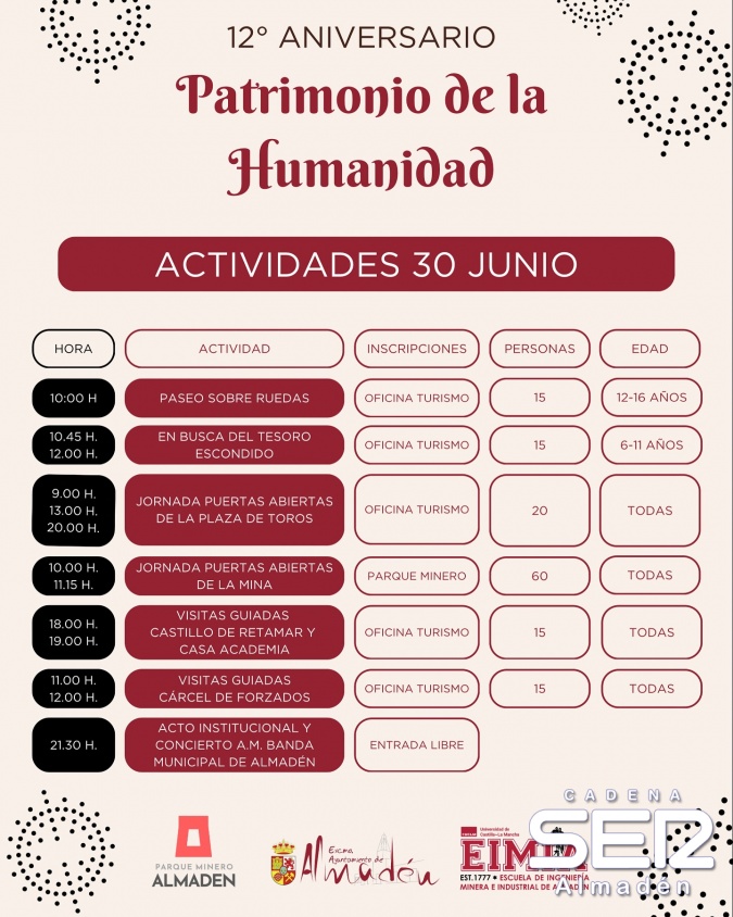 Almadén celebra 12 años como Patrimonio de la Humanidad