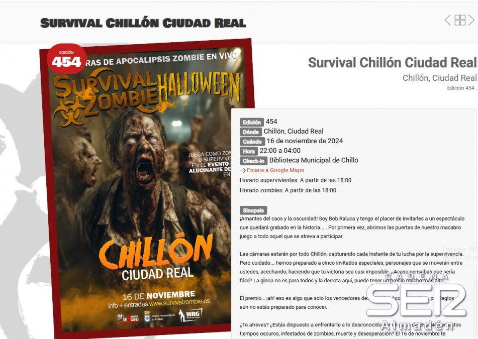 Aún quedan plazas para el Survival Zombie de Chillón